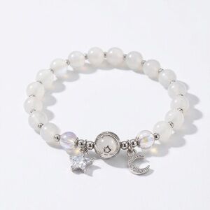 Handmade Silver Moon and Star Charm Bracelet